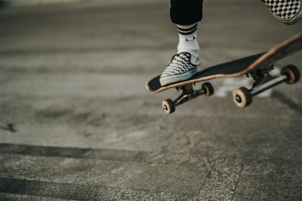 Foto von einem Skateboard-Trick.